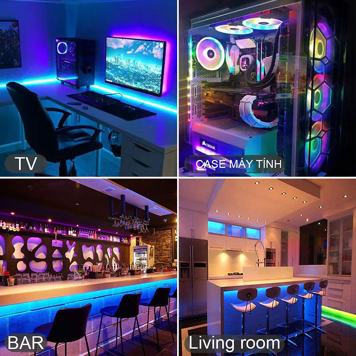 Cuộn Dây 5m Đèn LED Tiktok Trang Trí RGB 5050 Strip Light miDoctor CK2, Quấn Cây Chống Nước, Trang Trí Phòng, Dán Tường, Bàn Máy Tính, Tạo Không Gian Quay Video, Chụp Ảnh