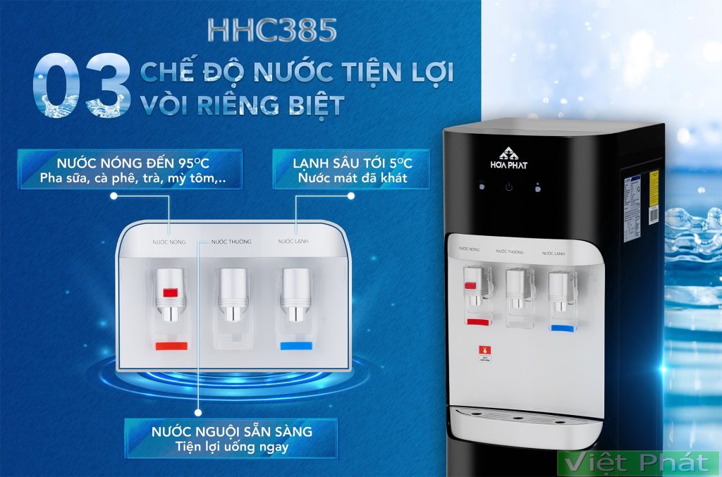 Cây nước nóng lạnh hút bình Hòa Phát HHC385 - Bảo hành 28 tháng - Hàng chính hãng