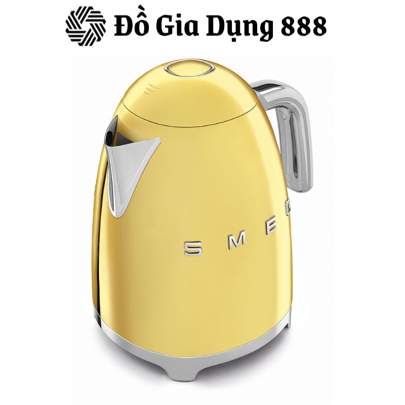 Ấm Siêu Tốc Màu Vàng/Bạc SMEG, Ấm Đun Nước, Dung Tích 1.7L, Công Suất 2400W, Nhập Đức, BH 12 Tháng