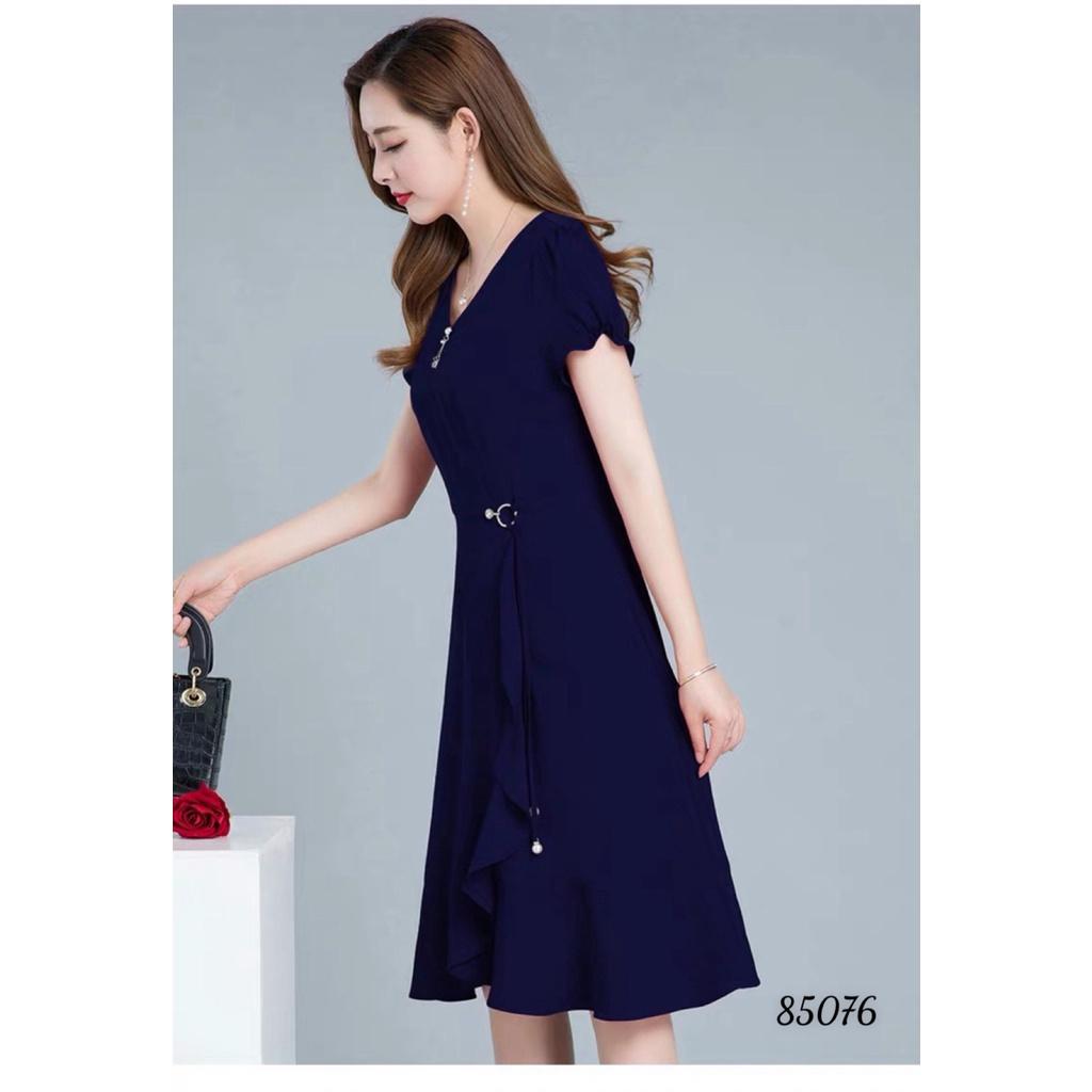 Đầm voan xếp tà dài sang trọng quý phái