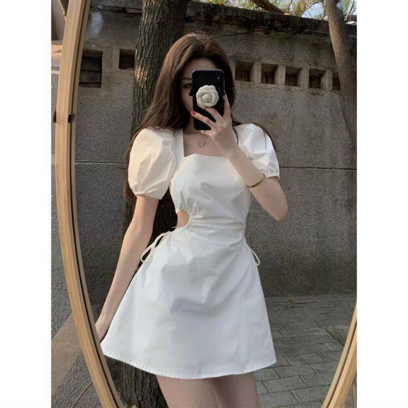 ĐẦM NỮ KATE KHOÉT EO 2 BÊN THẮT DÂY XINH
