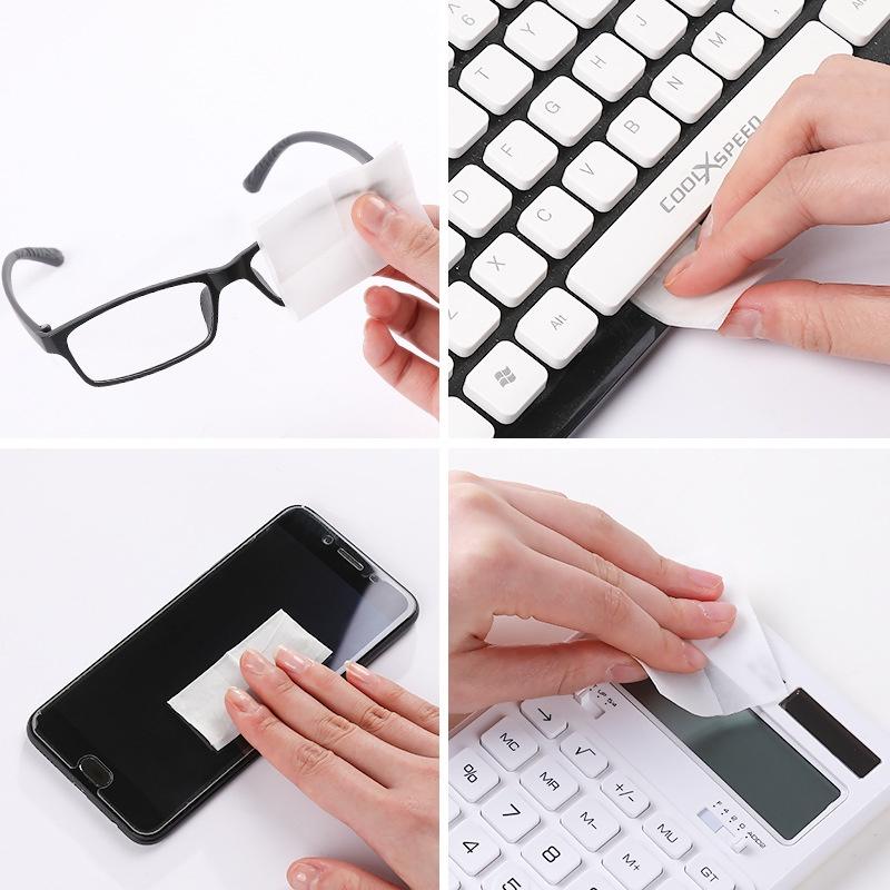 PVN45388 Hộp 100 Khăn Lau Kính Điện Thoại Đa Năng Dùng Một Lần Tiện Dụng