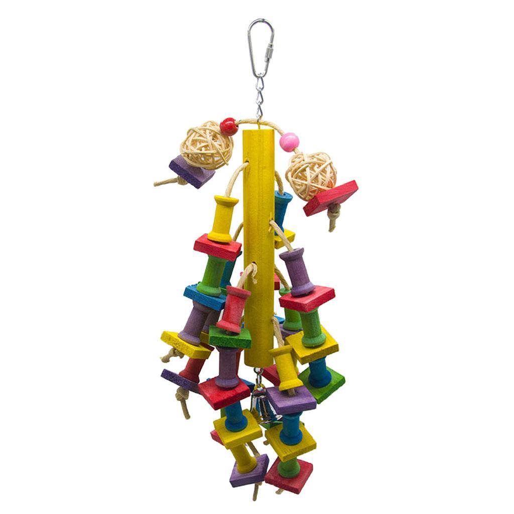 Pet Bird Parrot Chew Hanging Toy Swing Perches Block For Budgie Parakeet