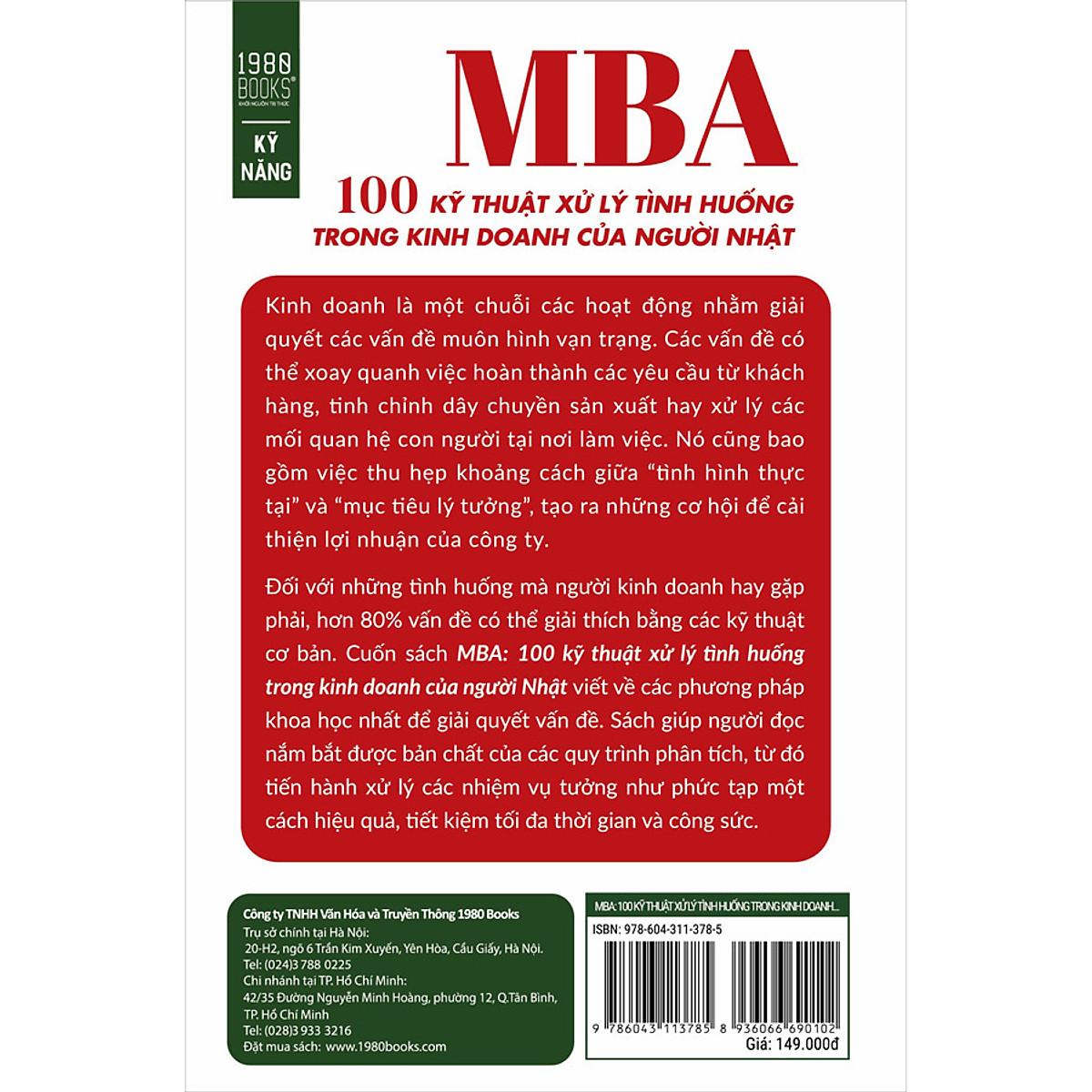 MBA - 100 Kỹ Thuật Xử Lý Tình Huống Trong Kinh Doanh Của Người Nhật - Bản Quyền