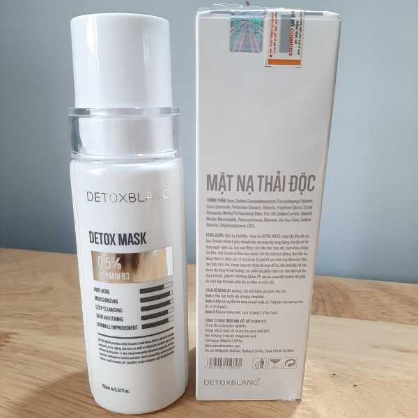 Mặt Nạ Thải Độc Trắng Da Than Hoạt Tính Ngừa Mụn Nám - Detox Mask 30ml - Thương hiệu Detox BlanC(mẫu mới)