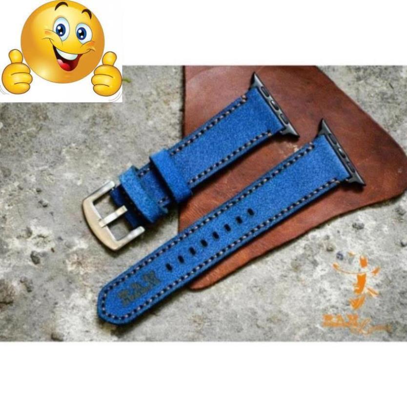 DÂY ĐỒNG HỒ DÀNH CHO APPLE WATCH DA LỘN XANH COBAN - RAM CLASSIC 1963 - DA BÒ THẬT - ĐỦ SIZE .