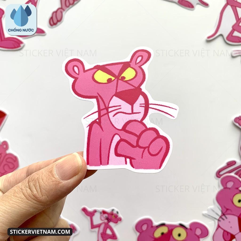 Sticker Báo Hồng - Pink Panther - Dán Trang Trí - Chất Liệu PVC Cán Màng Chất Lượng Cao Chống Nước, Chống Nắng, Không Bong Tróc Phai Màu