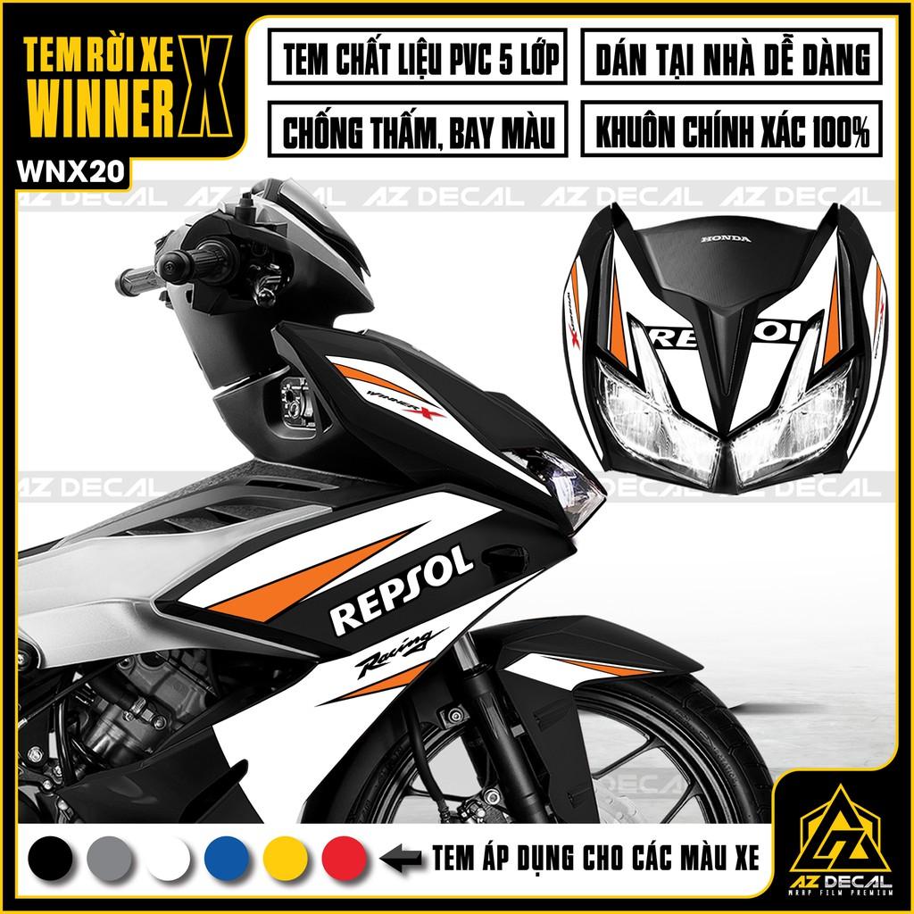 Tem Rời Dán Xe Winner X Mẫu Repsol | WNX20 | Decal Chế Xe Máy Chống Nước, Chống Bay Màu, Cắt CNC Khuôn Sẵn