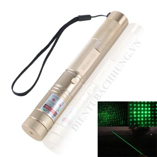 Đèn pin Laser 303 vỏ vàng tia xanh