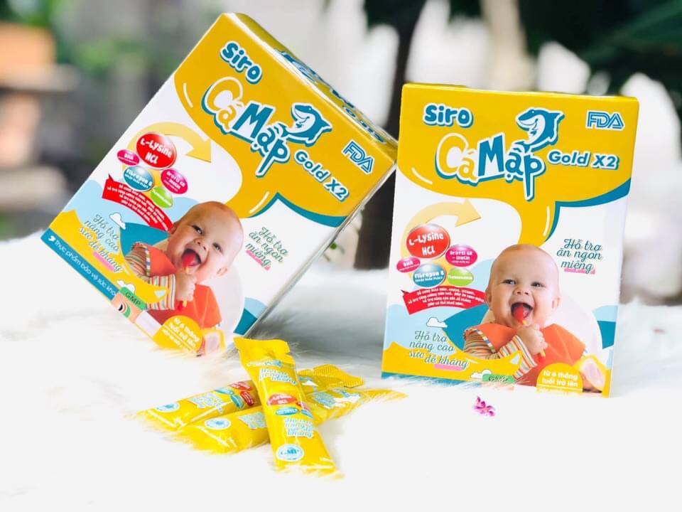 10 Gói Lẻ Siro Cá Mập Baby Shark Gold X2 - Siro Cho Trẻ Biếng Ăn Táo Bón