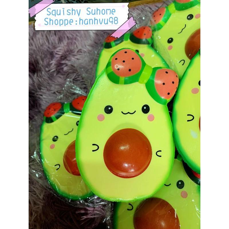 Squishy trái bơ đeo nơ siu hot(kèm bao bì)