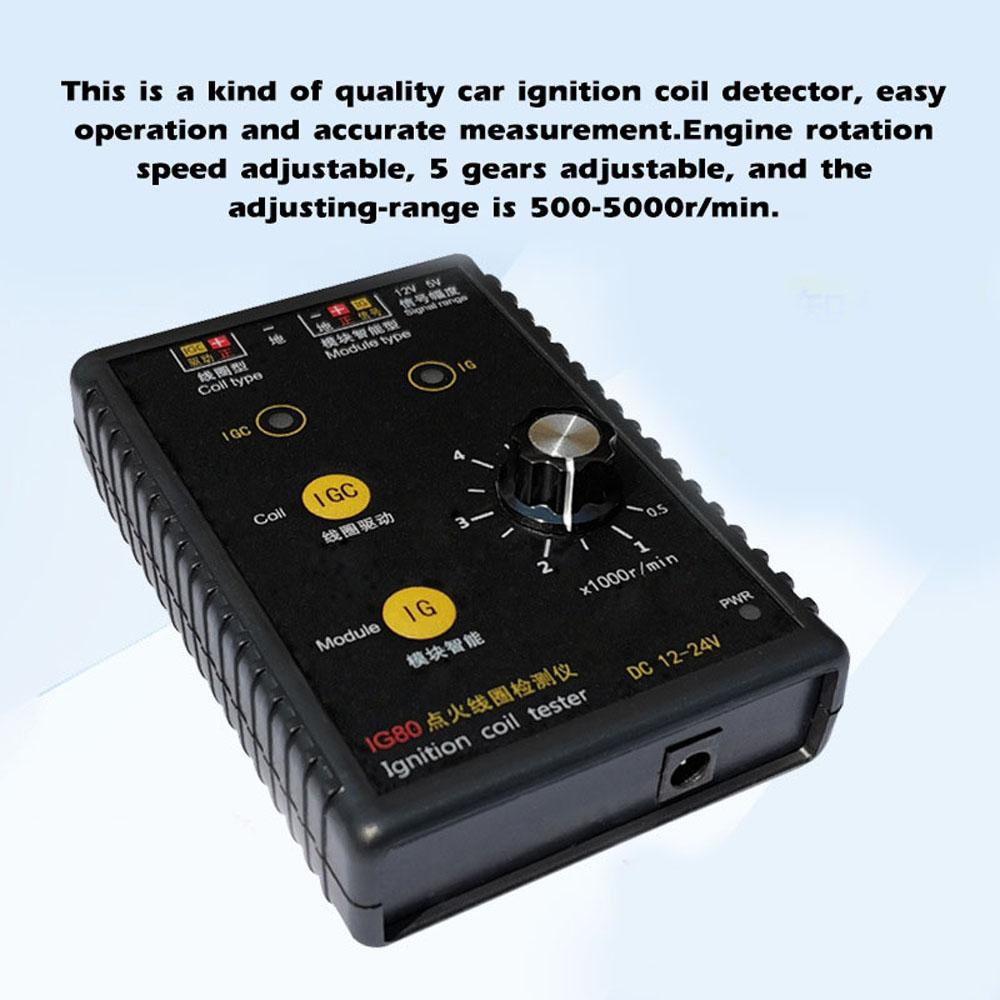 12 V 24V Universal Automobile Ignition Coil Detector IG80 Tester Car Detection Device