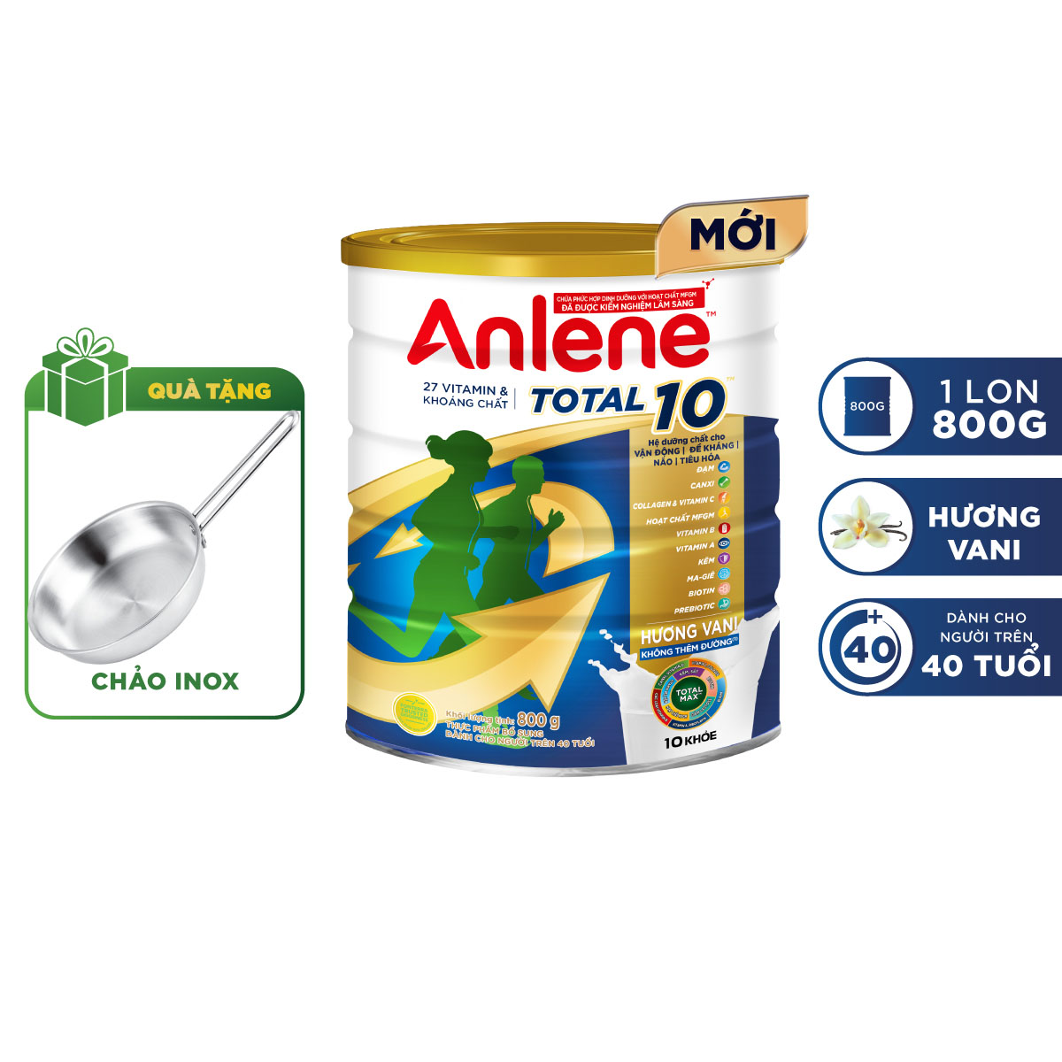 Combo 2 Sữa Bột Anlene Gold Movepro 3X Hương Vanilla (Hộp Thiếc 400g) + tặng 1 lon cùng loại (date 07/2025)