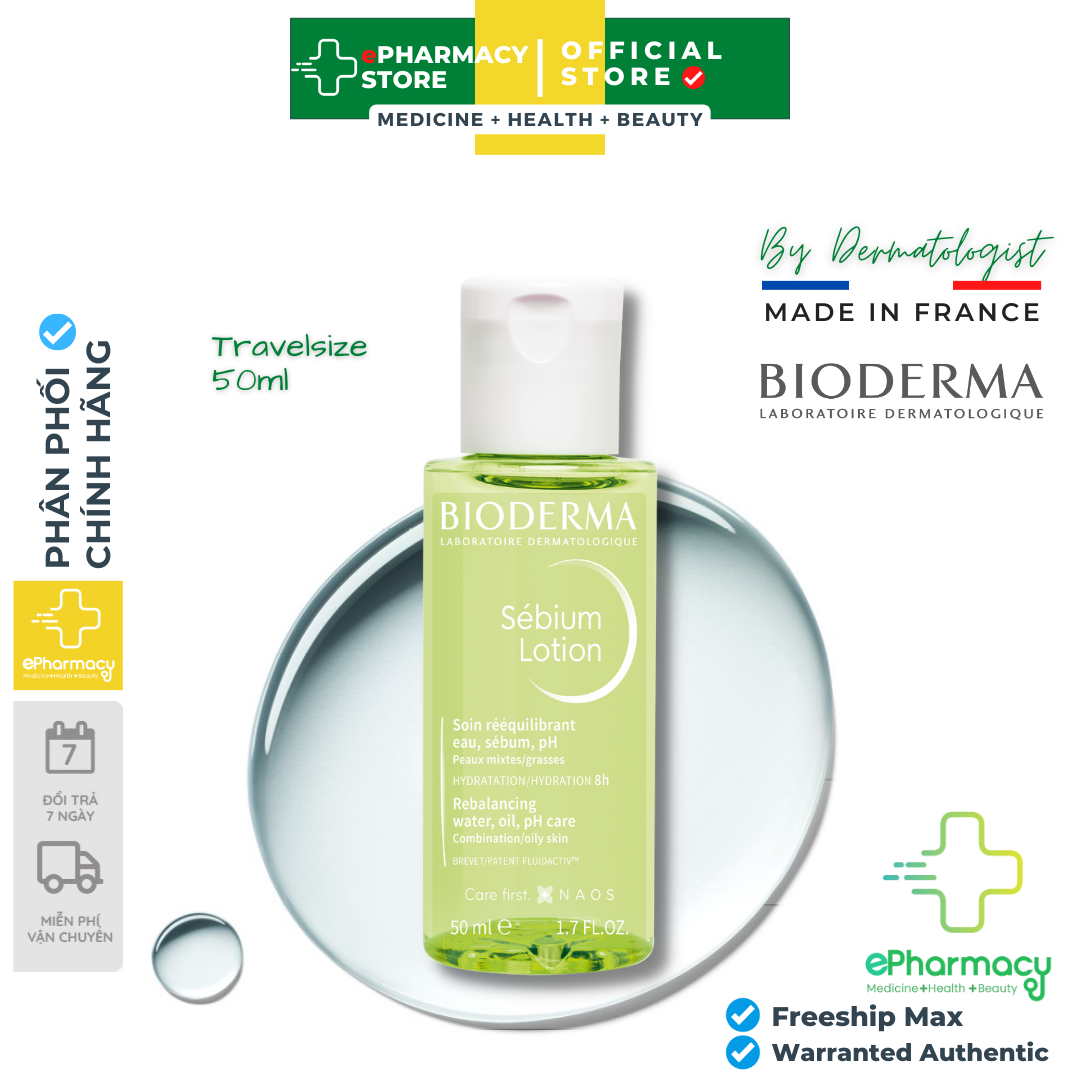 Toner Bioderma Sebium Lotion - Nước hoa hồng Bioderma Lotion cân bằng, dưỡng ẩm cho da