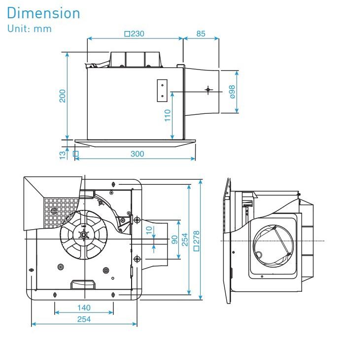 Quạt hút âm trần Panasonic FV-24CUR1 / FV-24CHR1_Hàng chính hãng - FV-24CHR1