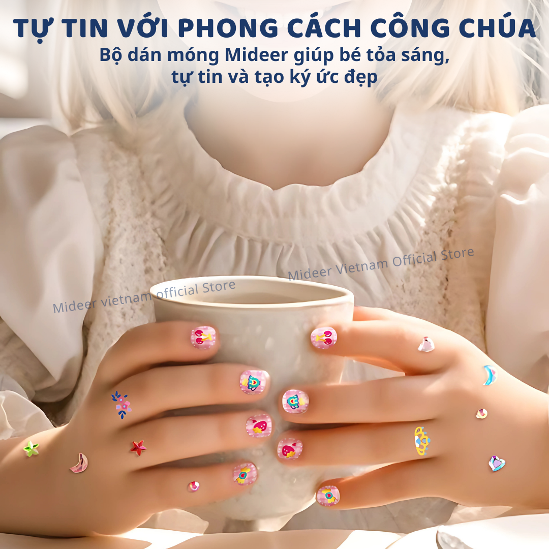 Sticker dán móng tay cho bé Mideer Nail stickers Mideer 4 mẫu miếng dán móng tay giả cho bé gái