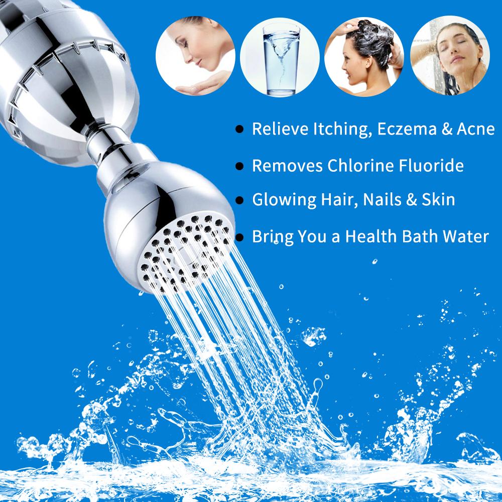 Bộ lọc đầu vòi sen áp suất cao Bộ lọc vòi hoa sen 15 giai đoạn làm sạch nước và loại bỏ các kim loại nặng
