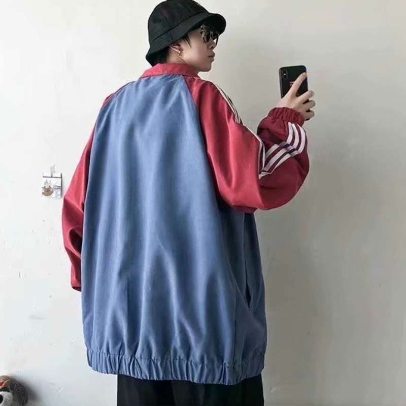 Áo khoác Dù Gió 2 Lớp sọc Tay Có Khóa Kéo Zip Nam Nữ - Kiểu Rộng Unisex HÀn Quốc Rẻ Đẹp - Chống Nắng Và Lạnh