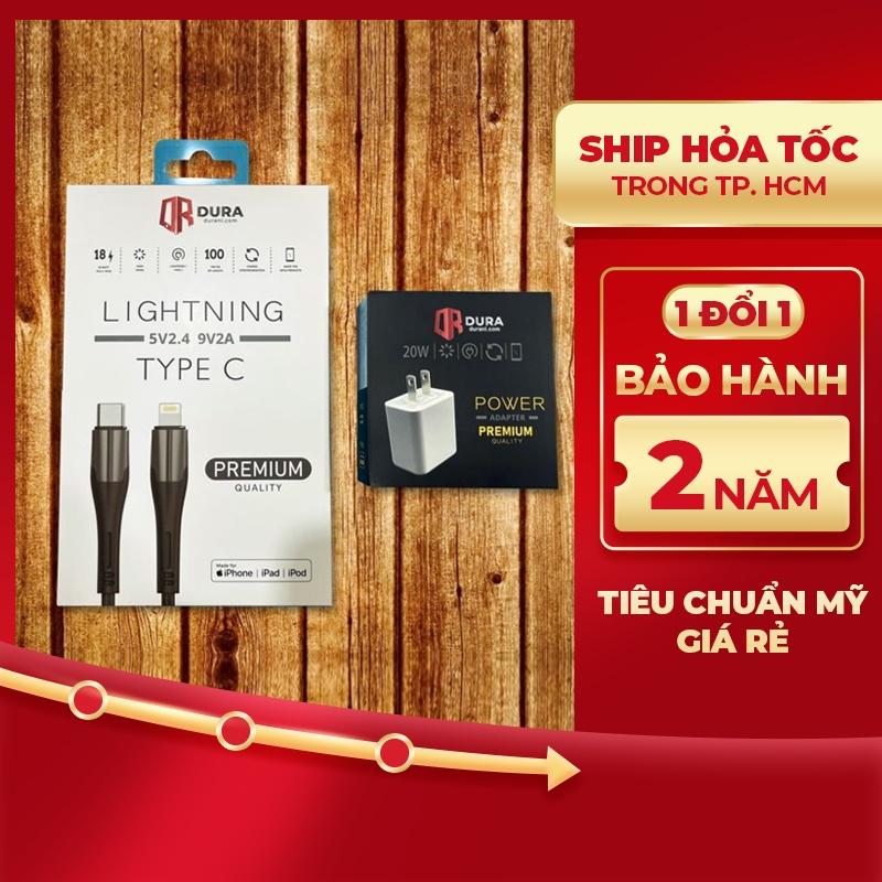 Chuẩn USA : Bộ Cóc 20W siêu nhanh+ Dây Sạc DURA loại xịn