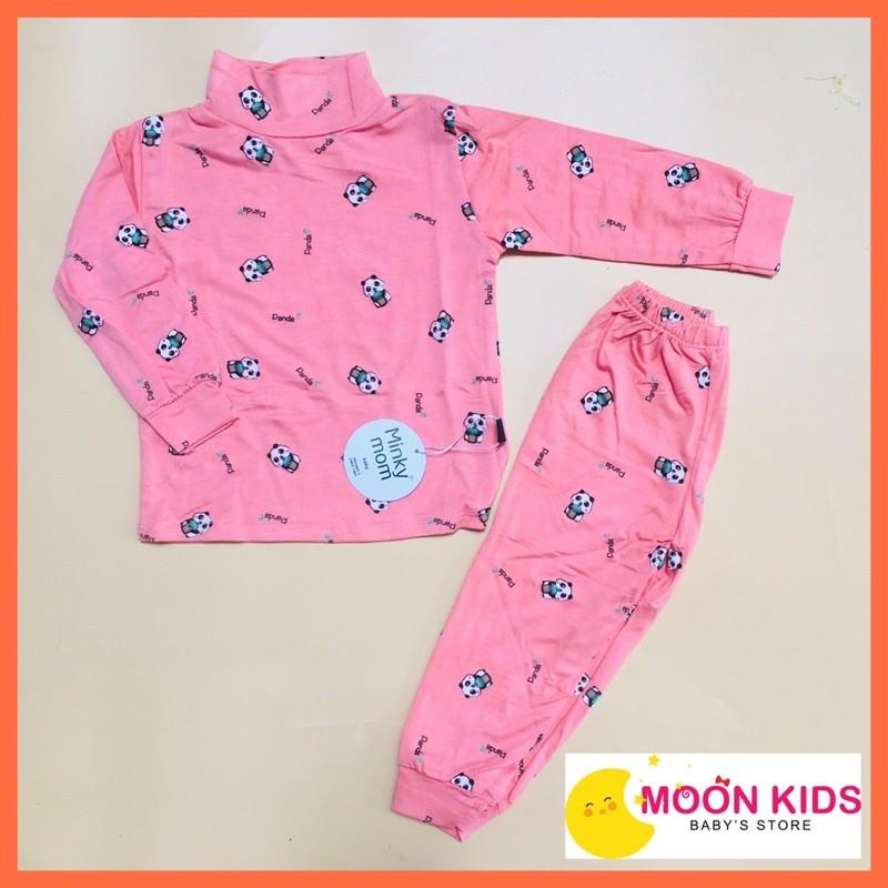 Bộ dài tay cho bé 1-4 tuổi Minky Mom chất thun lạnh hoạ tiết Gấu túi zip loại 1