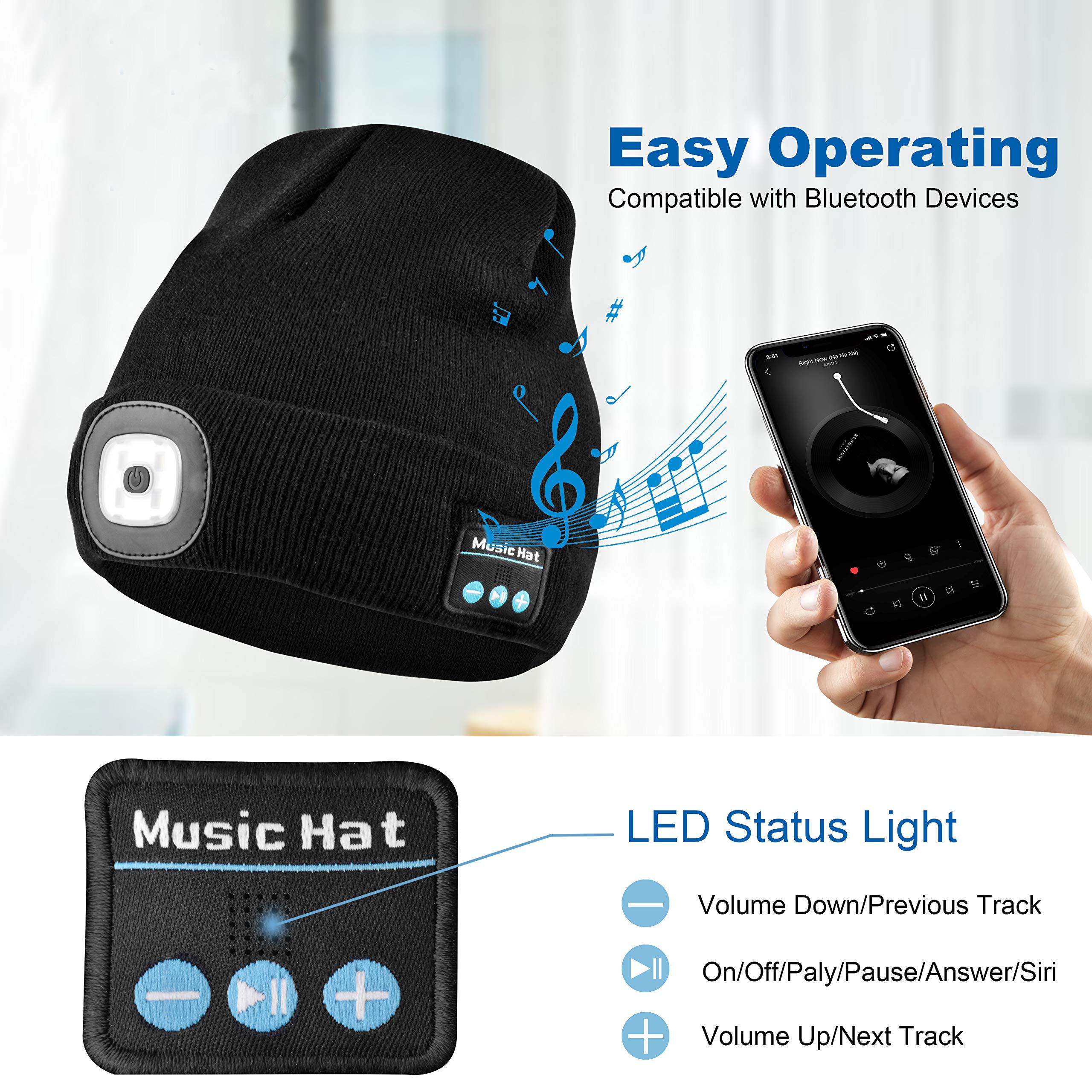 Mũ len bluetooth có tai nghe, mũ dệt kim nghe nhạc