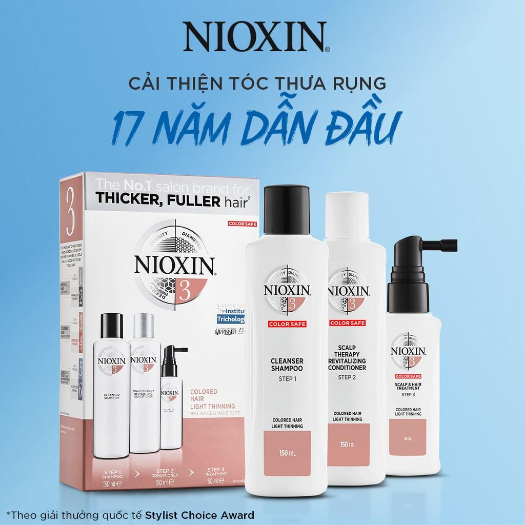 Bộ Chăm Sóc Tóc NIOXIN 3 Bộ Chăm Sóc Tóc Dành Cho Tóc Nhuộm, Thưa Mỏng Và Rụng Nhẹ