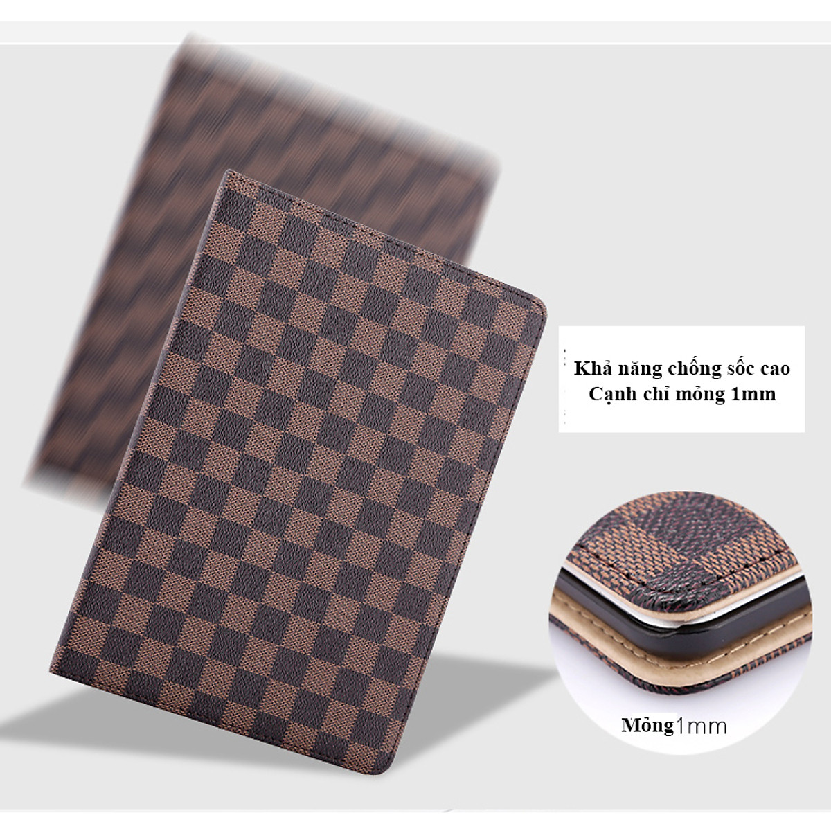 Case bao da caro xoay 360 độ cho iPad 9.7 2017 / 2018 / iPad Pro 9.7 inch / iPad Air / Air 2 9.7 inch hỗ trợ chống sốc tuyệt đối, xoay 360 độ, Smartsleep, mặt lưng mềm mịn