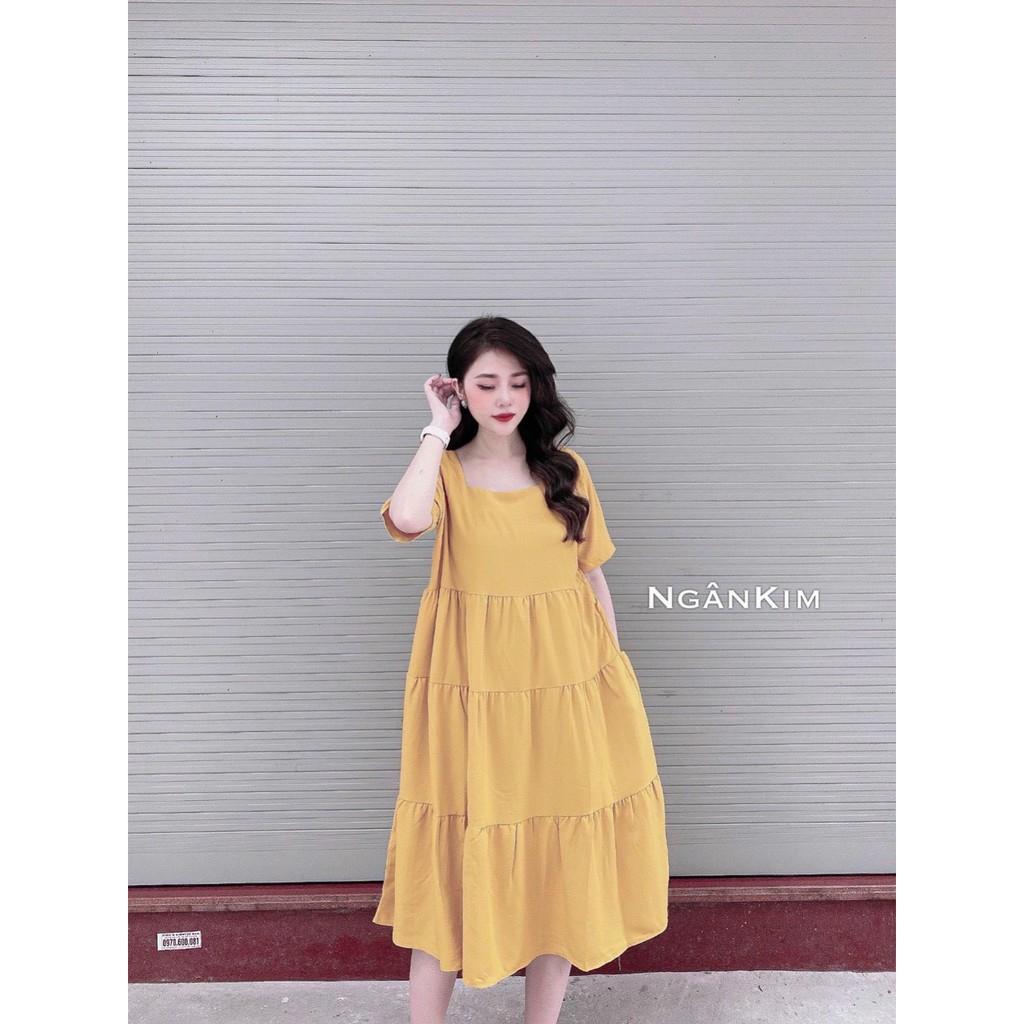 Váy bầu chất lụa hànsiêu mịn siêu mátFree size 45-70kg