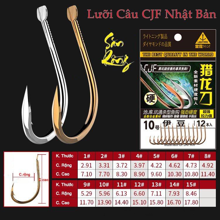 Lưỡi câu cá CJF SĂN RỒNG có ngạnh Nhật Bản siêu bén siêu bền cao cấp