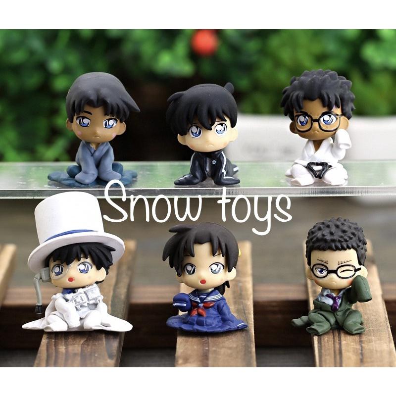 Mô hình Conan - Trọn bộ 6 mô hình nhân vật Conan teo nhỏ Conan Shinichi Haibara Ai Gin Amuro Hattori Heiji
