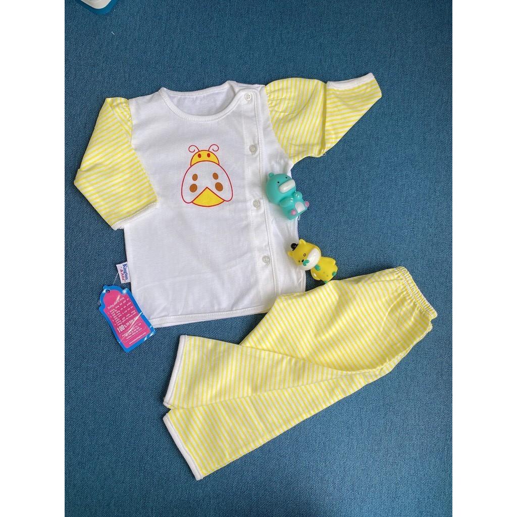 Bộ dài tay cotton cài vai cho bé sơ sinh, bộ sơ sinh cho bé gái
