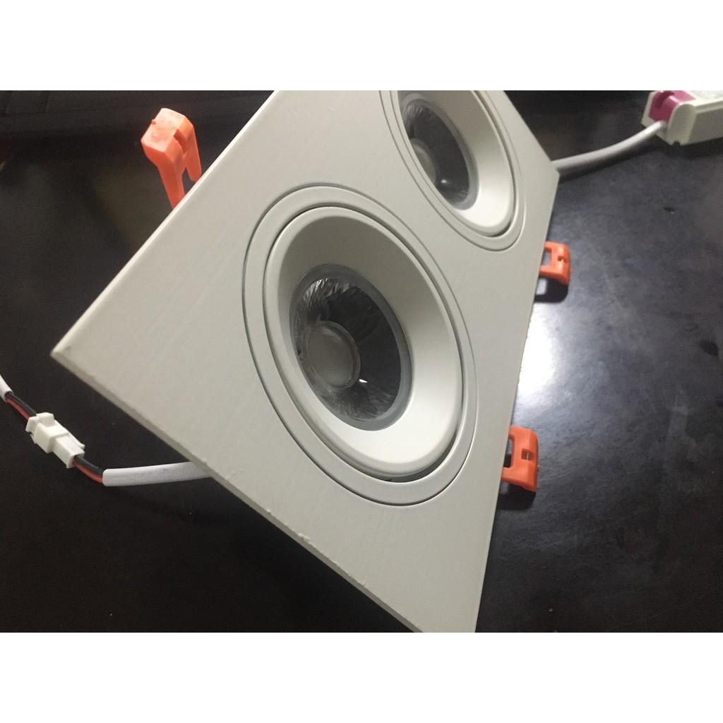 Đèn âm trần đôi, vỏ trắng, chiếu rọi, MẮT VIỆT, MV-W701*2-R, Công suất 14w, Ás: trắng, vàng, trung tính.
