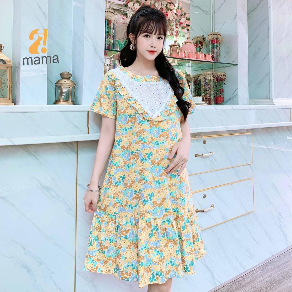 Váy bầu thiết kế 2MAMA hoa nhí dáng đuôi cá V79