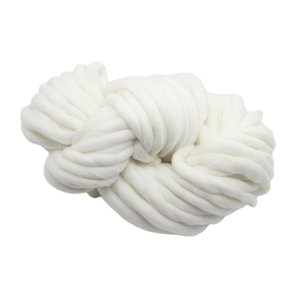 Thick Knitted Wool Throw Blanket Chunky Sofa Blanket Kids Adults White