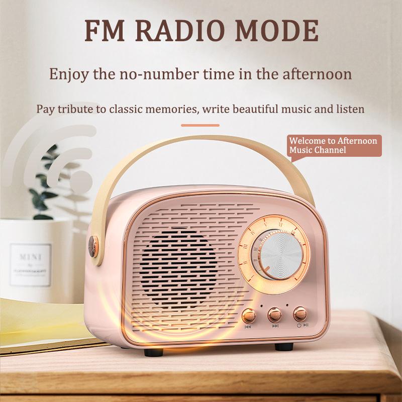 Loa Bluetooth cổ điển retro di động ngoài trời radio không dây stereo mini loa siêu loa Color: Dark Green