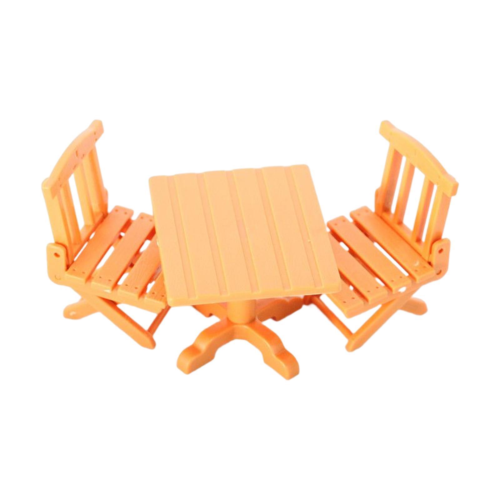 Doll House Furniture Handpainted Dollhouse Table Chairs for Decor