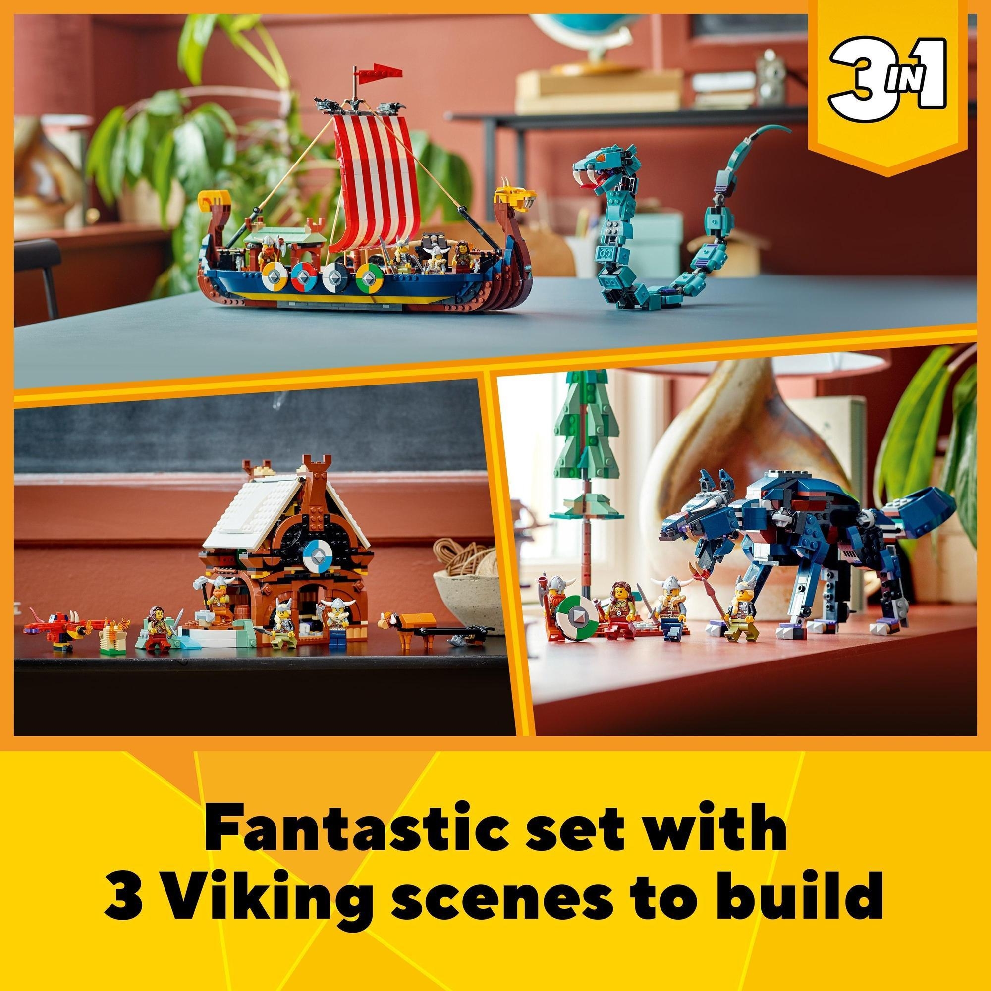 LEGO Creator 31132 Tàu của người Viking và rắn khổng lồ (1192 chi tiết)