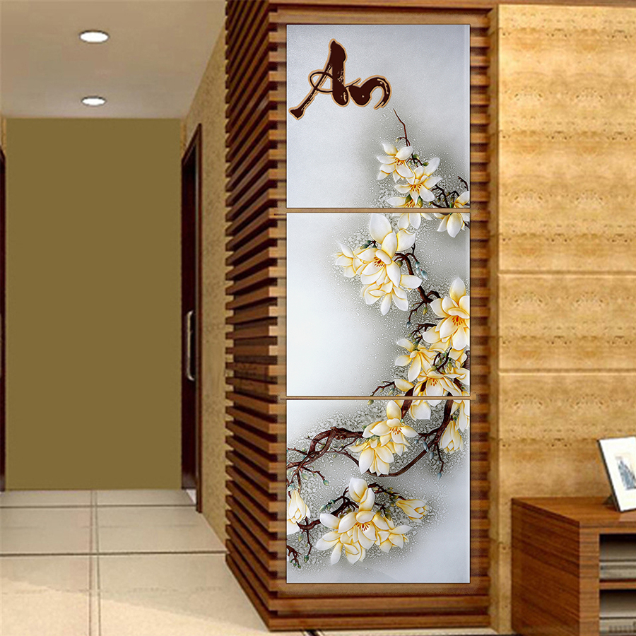 Tranh treo tường, tranh trang trí PP_ NT414 bộ 3 tấm ghép
