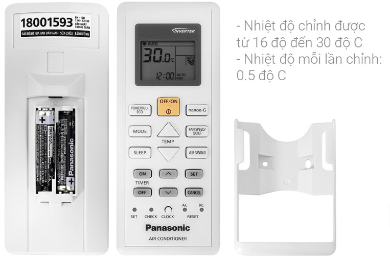 Máy lạnh Panasonic Inverter 1.5 HP CU/CS-PU12ZKH-8M - Hàng chính hãng - Chỉ giao Hà Nội