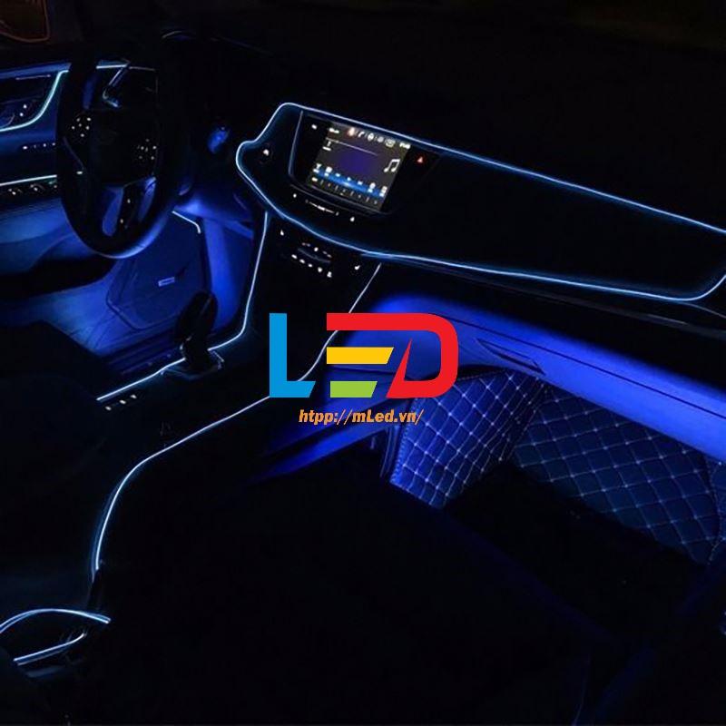 Dây đèn led đơn sắc ánh sáng lạnh trang trí viền táp-lô nội thất ô tô, xe hơi tiện dụng