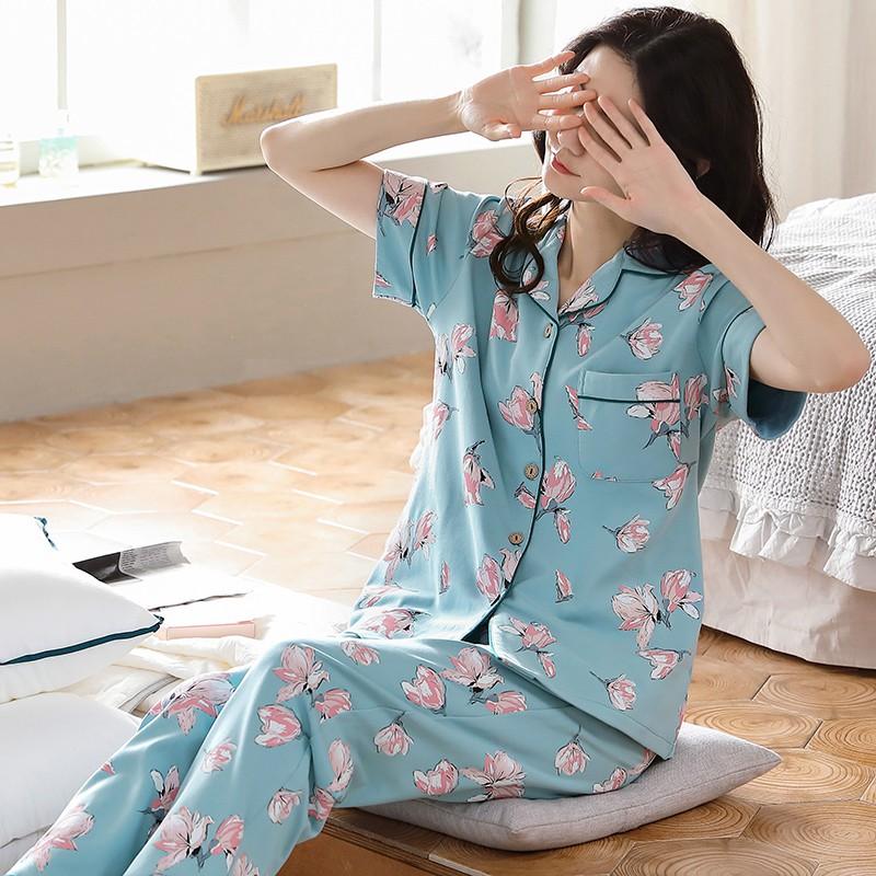 Bộ Pijama cộc tay nhẹ nhàng, sang trong, vải cotton 100% siêu thoáng mát, giặt máy thoải mái không bai, không xù lông