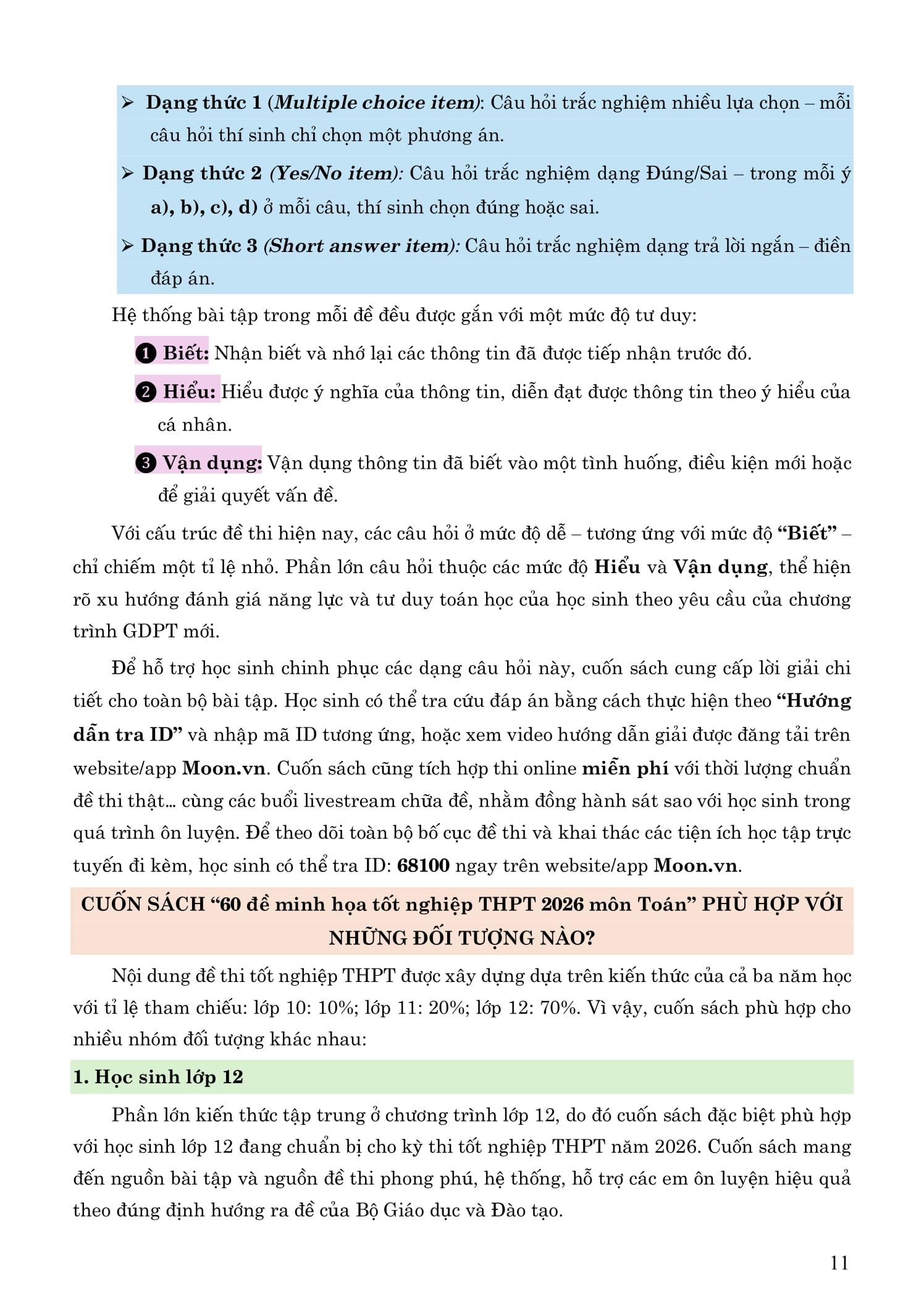 Sách - 60 Đề Minh Họa Tốt Nghiệp THPT 2026 - Môn Toán