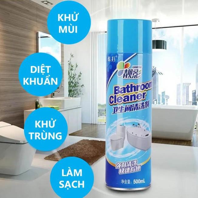 Bình Xịt Bọt Tuyết Cầm Tay Giúp Tẩy Rửa Nhà Vệ Sinh Bathroom Cleaner 500ml XANH