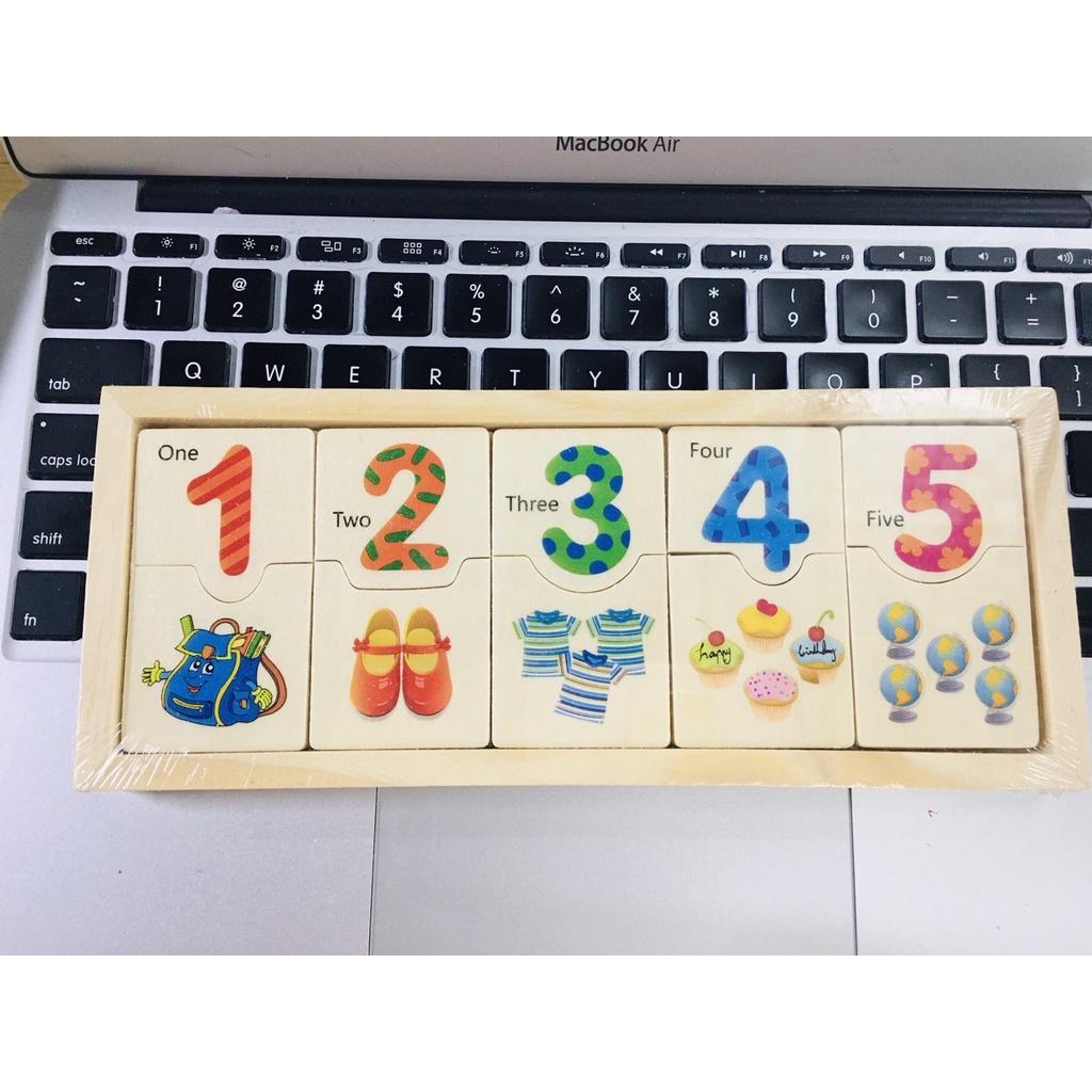 Đồ Chơi Học Toán Ghép Số Học Đếm Từ 1 Đến 10, Bảng Số Bằng Gỗ Cho Bé, Đồ Chơi Gỗ
