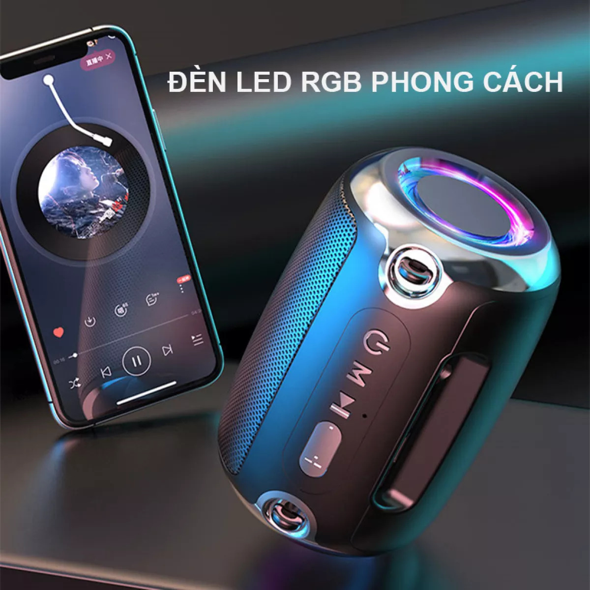 Loa Bluetooth Bass Mạnh S1 Có Đèn Led RGB - Loa Di Động Hỗ Trợ Thẻ Nhớ, USB, Jack cắm 3.5mm, PIN Khủng Bass Siêu Trầm, Âm Thanh Cực Phê, Loa Mini Kiêm Sạc Dự Phòng Cho Điện Thoại Bán Cực Chạy