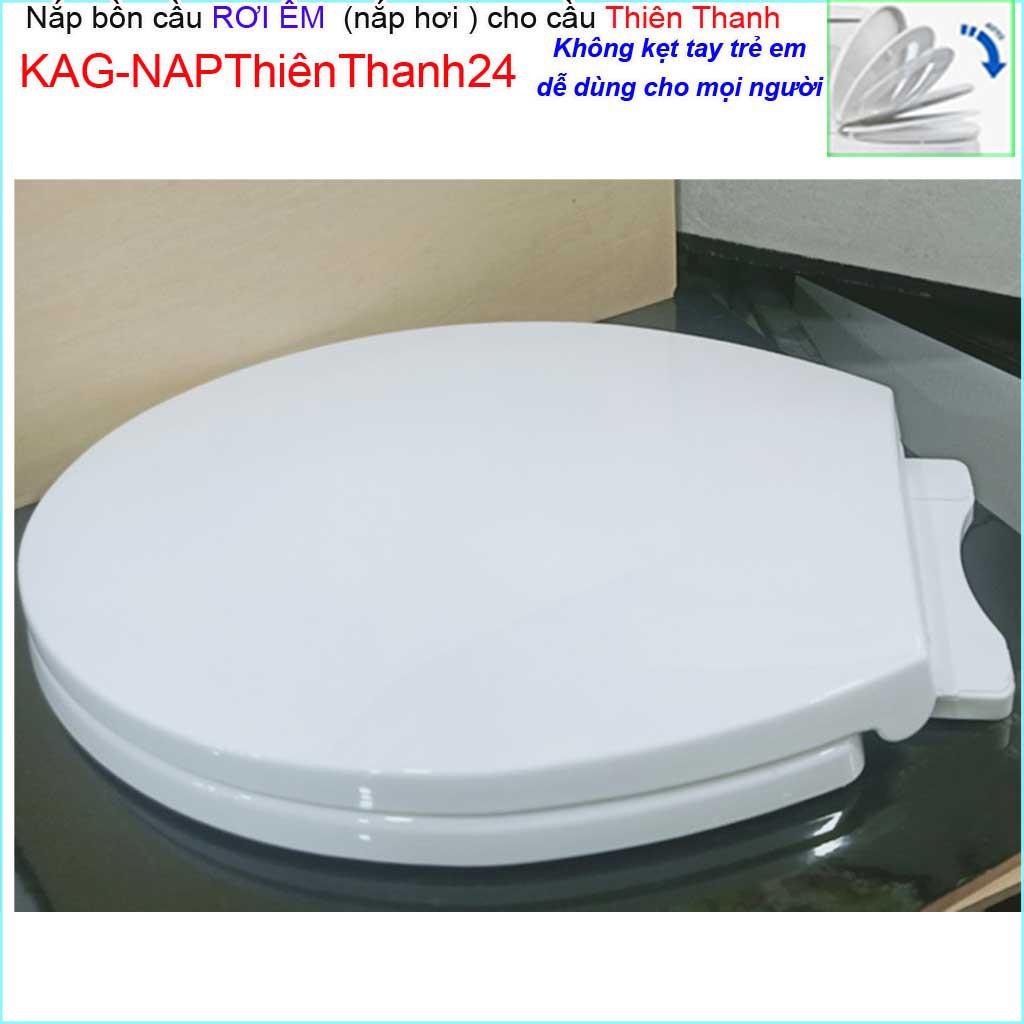 Nắp êm bồn cầu KAG-NAP24, nắp rơi êm bồn cầu, nắp hơi bàn cầu màu trắng Thiên Thanh 24