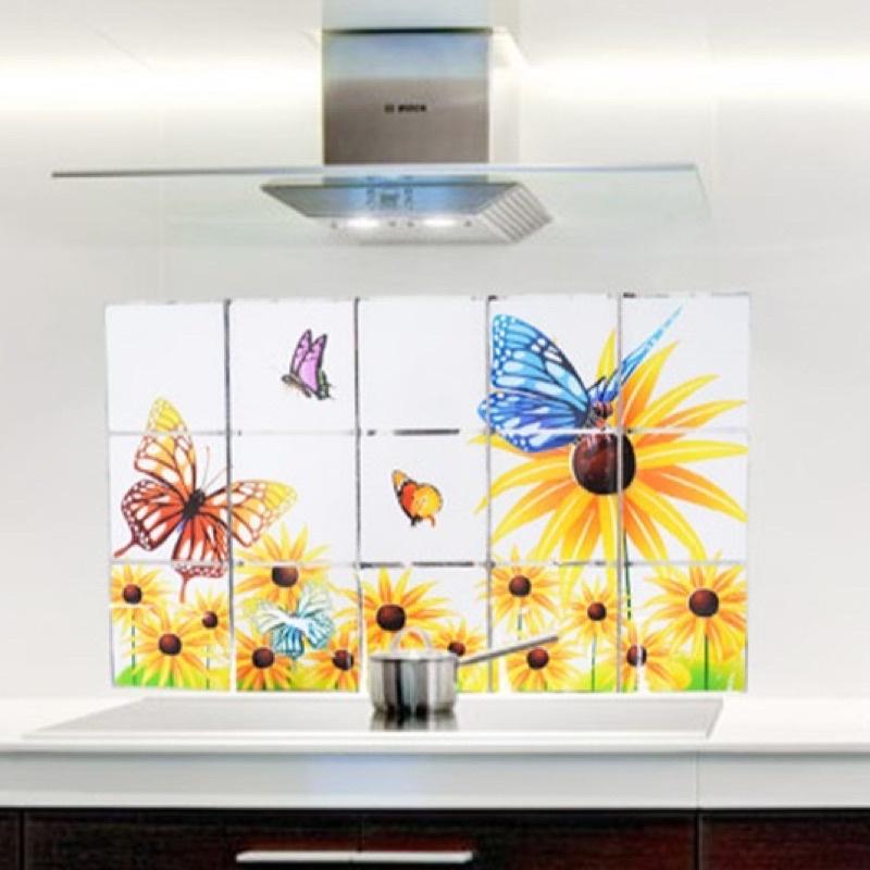 Giấy dán tường cách nhiệt, chống dầu mỡ cho nhà bếp, Chịu Nhiệt - Decal Dán Bếp Họa Tiết 3D