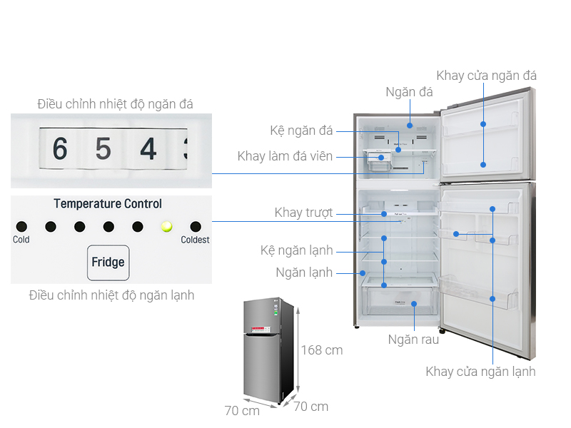 Tủ lạnh LG Inverter 393 lít GN-M422PS - Hàng Chính Hãng