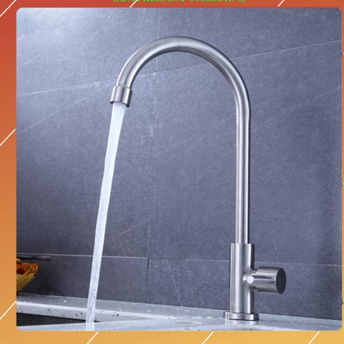 Vòi rửa bát nóng lạnh Inox 304 gắn chậu tặng kèm 2 dây cấp