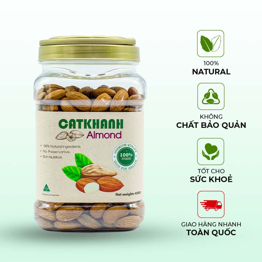 Hạnh nhận rang hũ 450gr Cát Khánh - Nhập khẫu Mỹ